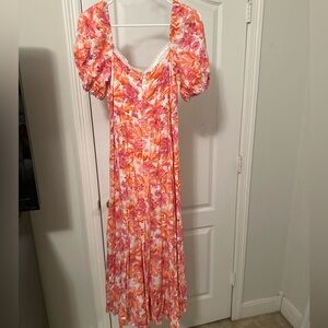 Pearl + Sea for Petal & Pup Floral Puff-Sleeve Maxi Dress